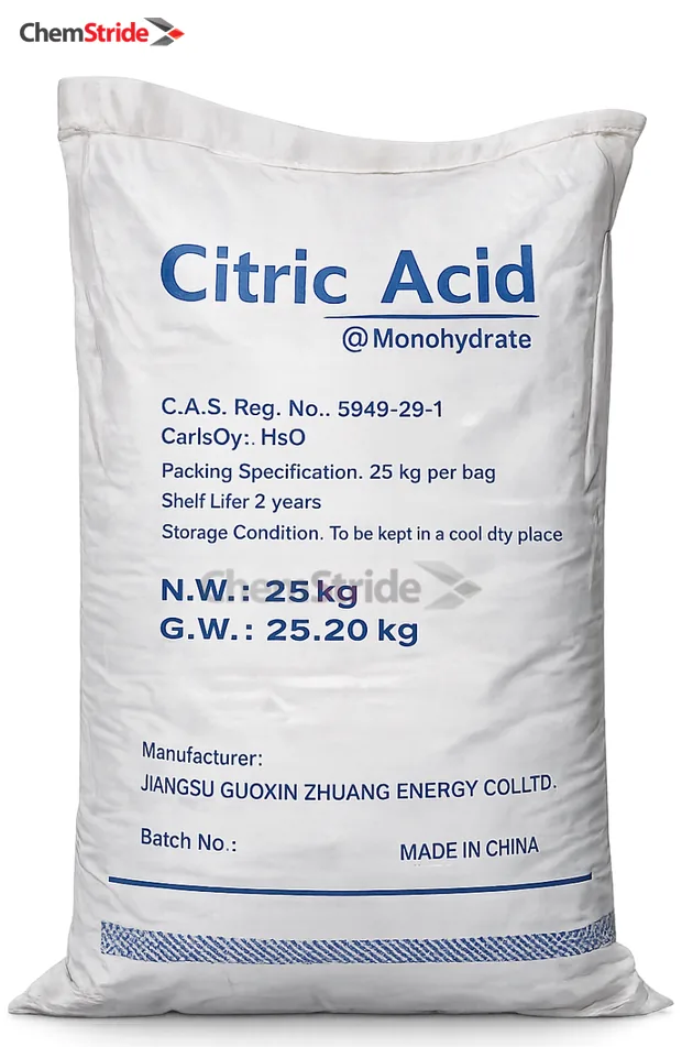 Citric Acid Monohydrate Union packaging as supplied by ChemStride