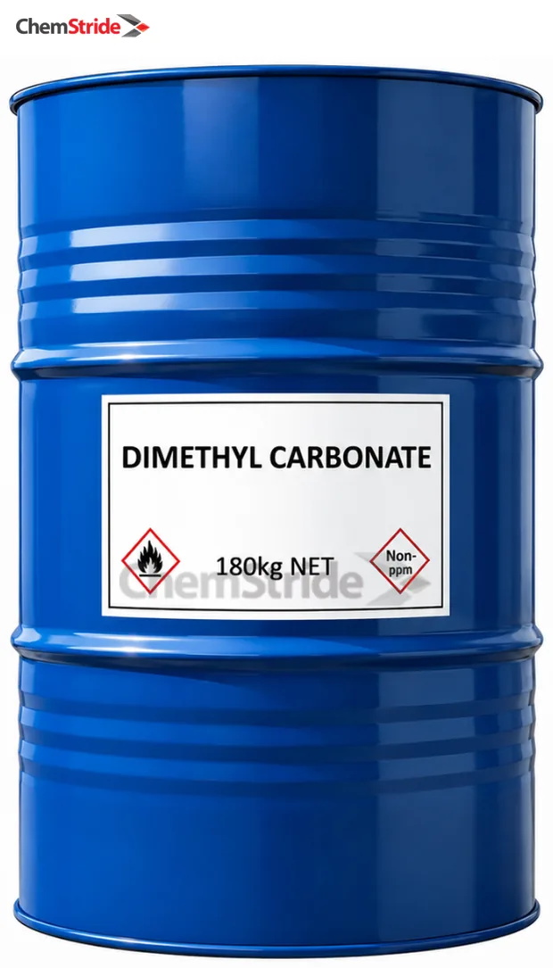 Dimethyl Carbonate (DMC) packaging as supplied by ChemStride