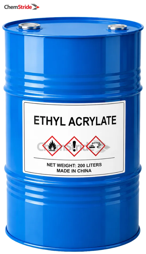 Ethyl Acrylate packaging as supplied by ChemStride