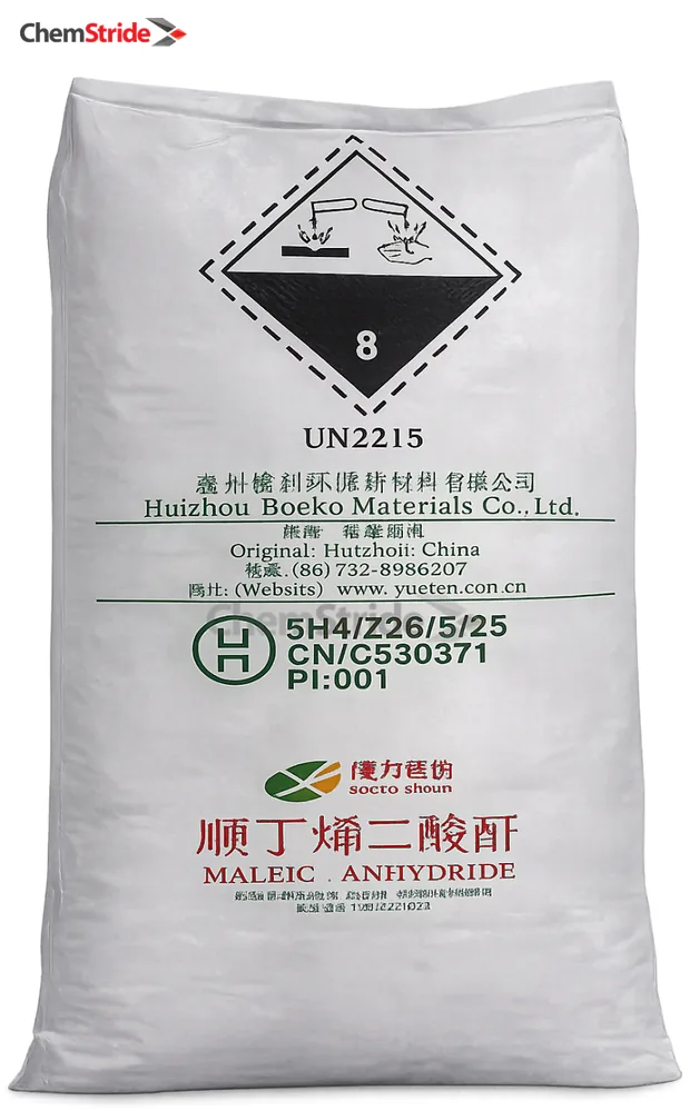 Maleic Anhydride Beoko packaging as supplied by ChemStride