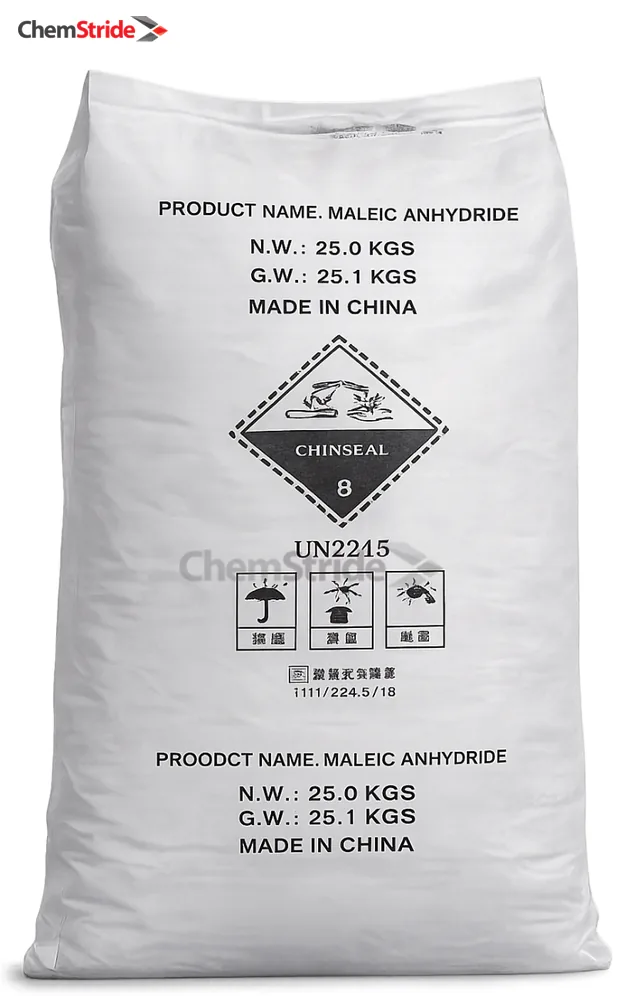 Maleic Anhydride Tengda packaging as supplied by ChemStride