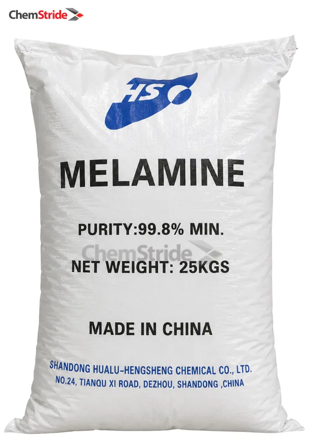Melamine Hualu packaging as supplied by ChemStride
