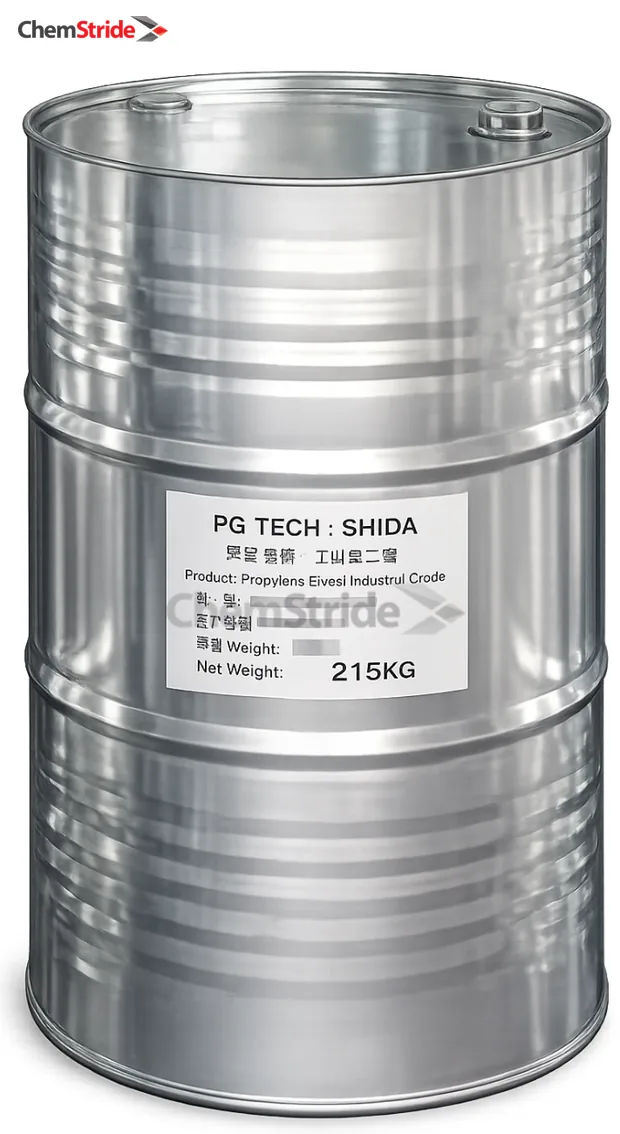 Propylene Glycol Technical Shida packaging as supplied by ChemStride