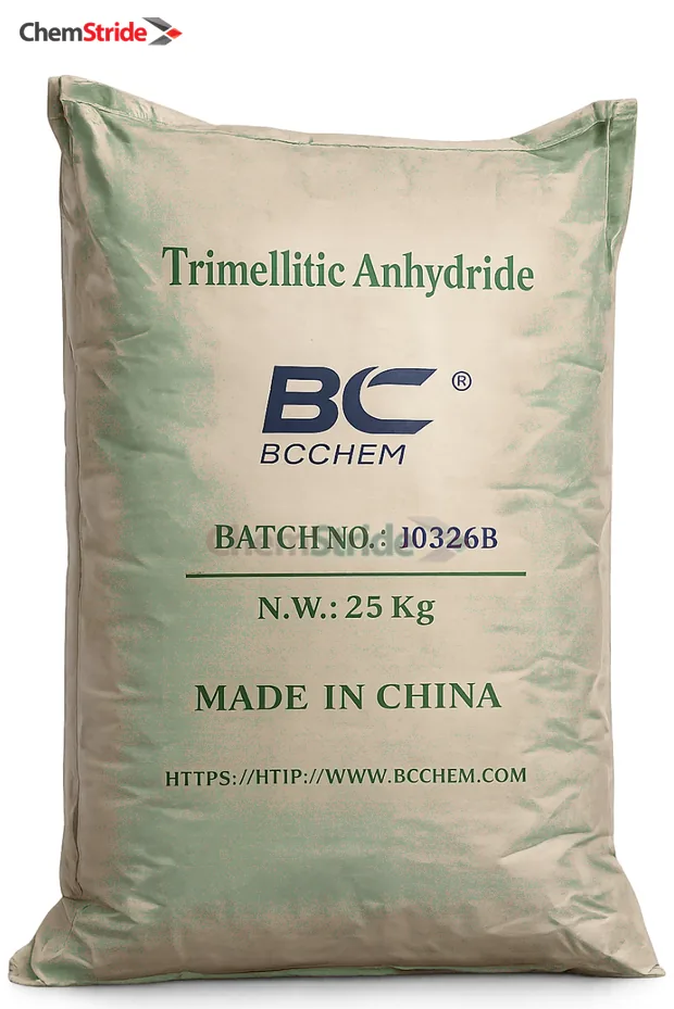 Trimellitic Anhydride (TMA) packaging as supplied by ChemStride
